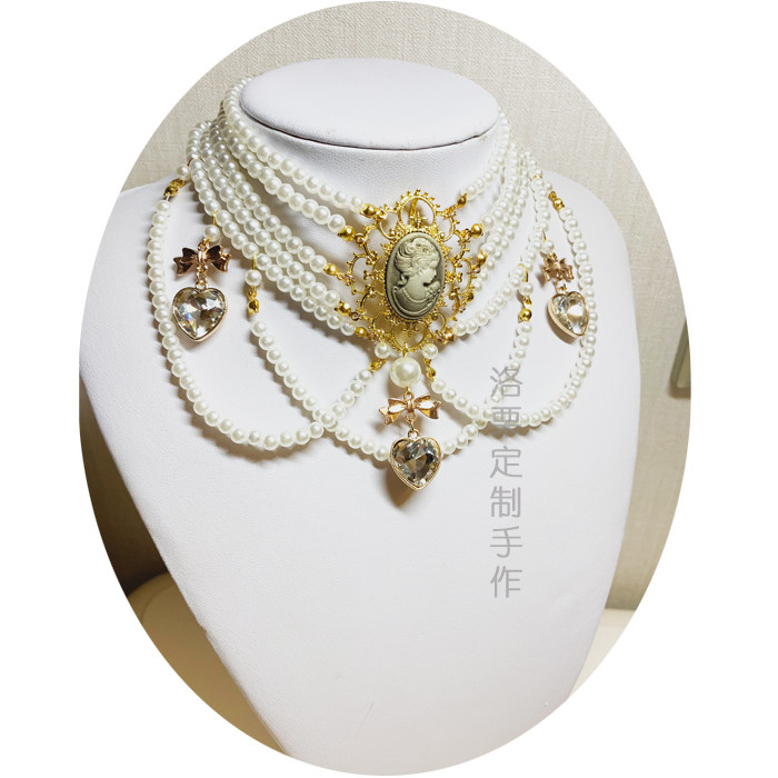 超华华丽重工lolita宫廷欧式茶会多层珍珠复古项链