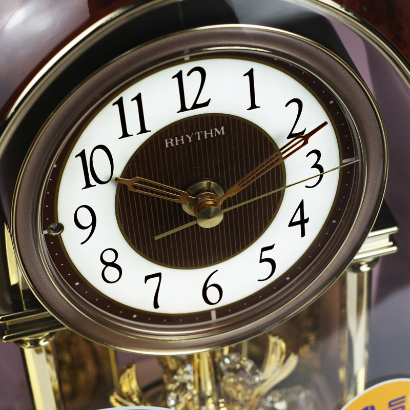 丽声座钟日本rhythm钟表音乐光控水晶石英钟时钟座钟