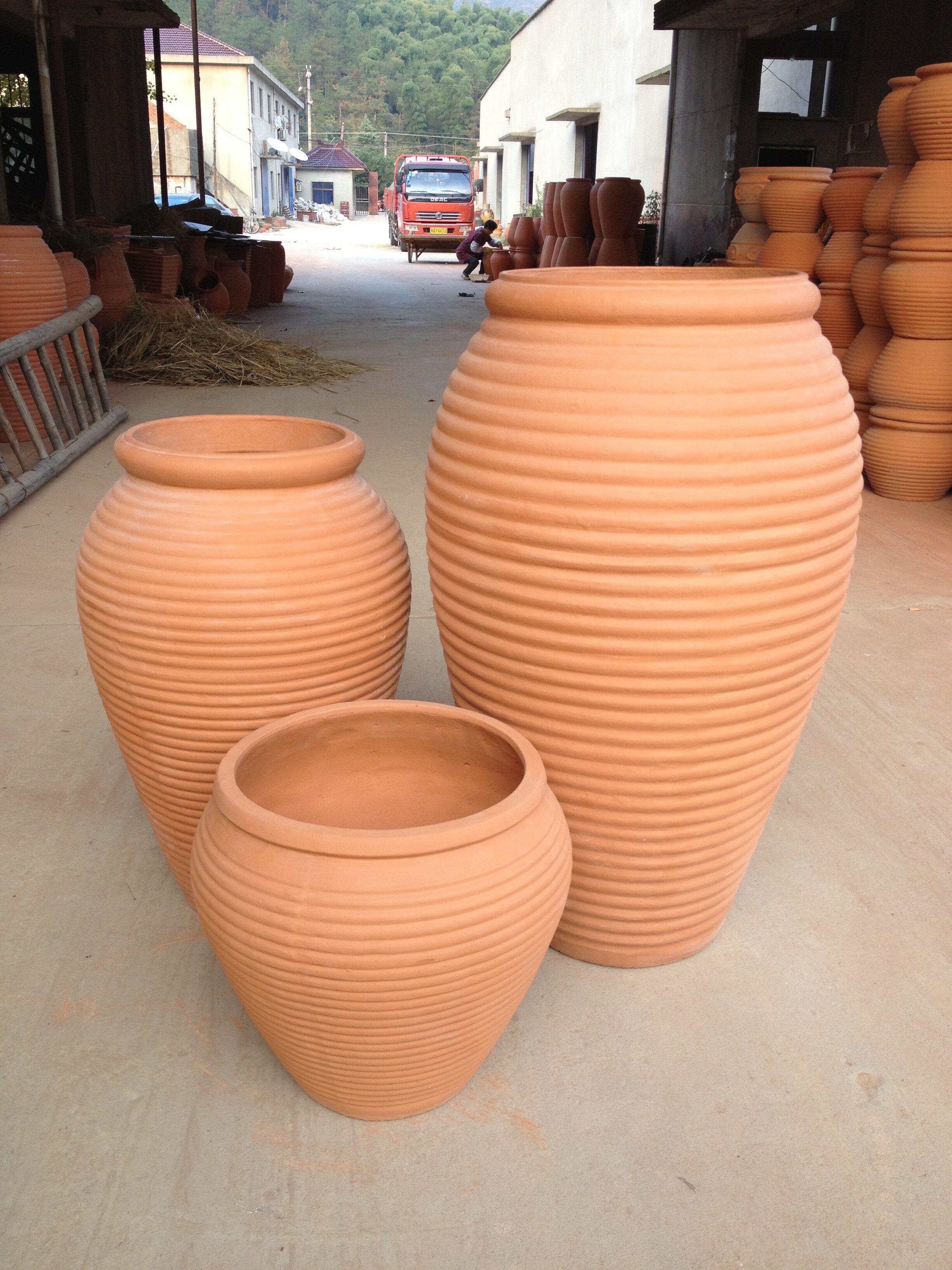 户外陶罐园林景观土陶陶红陶盆红陶花盆大摆摆件花盆