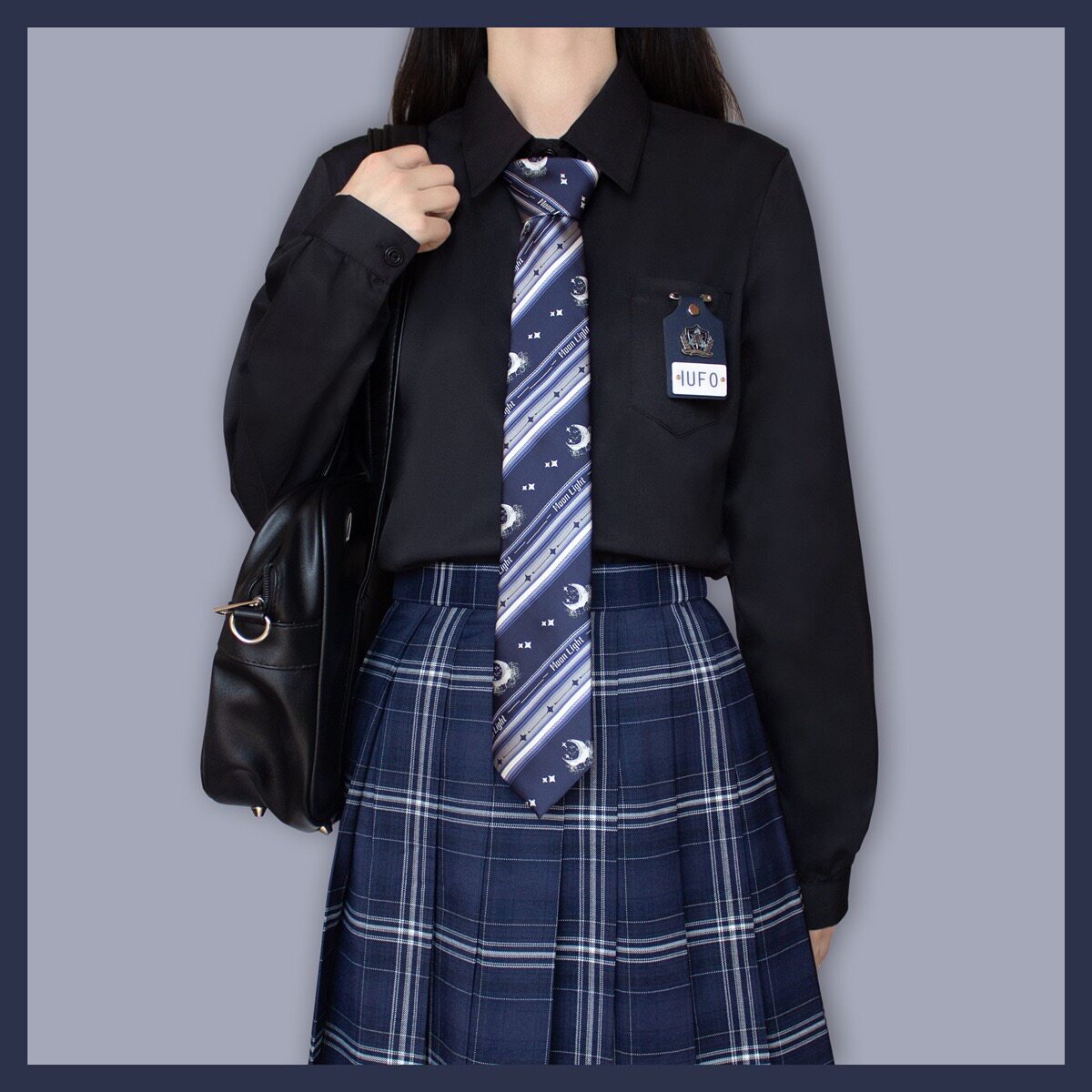 jk制服黑色衬衫少女樱花刺绣角襟丸襟日学院jk