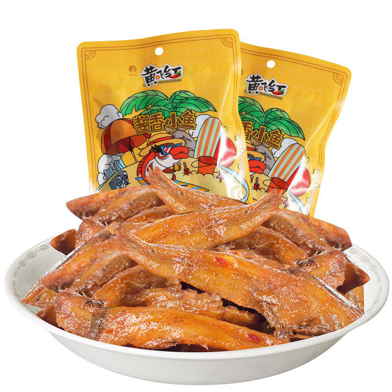小鱼黄飞鸿零食黄飞60g酒菜即食下干小即食鱼零食
