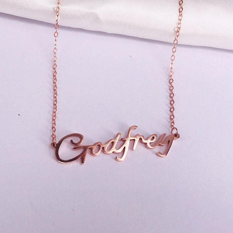 diy订做高以翔godfrey纪念版名字925纯银项链 明星同款粉丝网红款