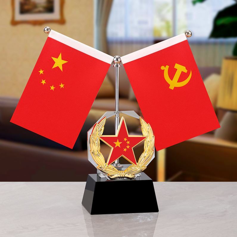 中国车载五星小红红旗汽车摆件国旗党旗中控摆件