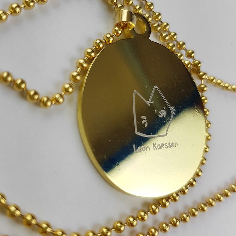 项链leonkarssen中指外星人滑板吊坠蓝污创意项链