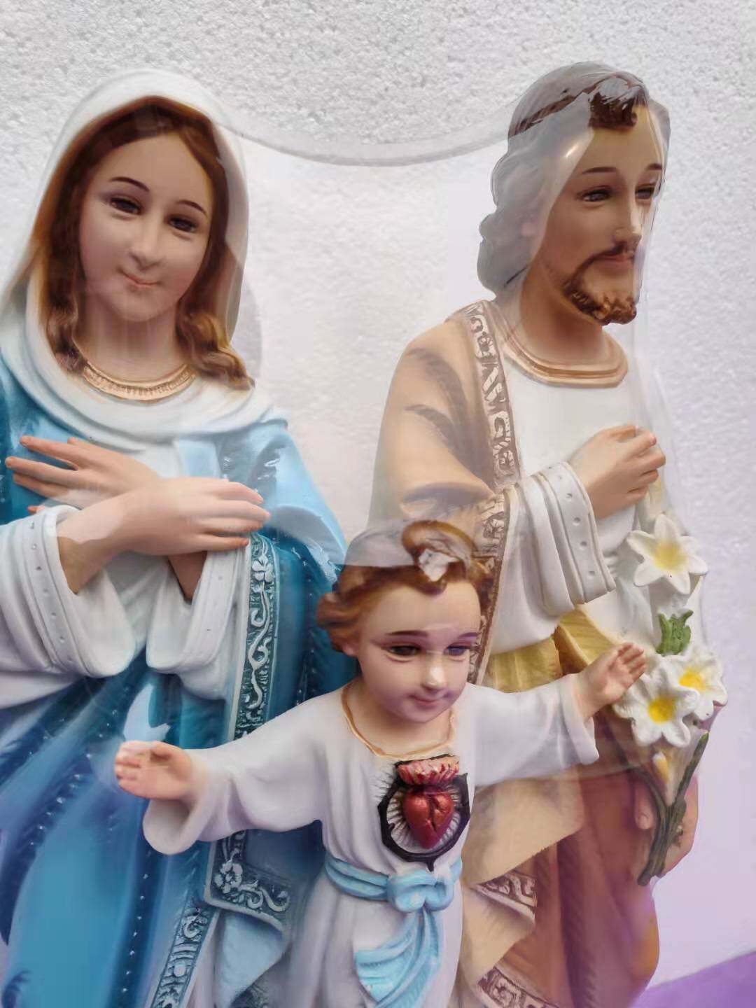 进口天主教圣像天主教圣物树脂越南进口圣家三口50cm