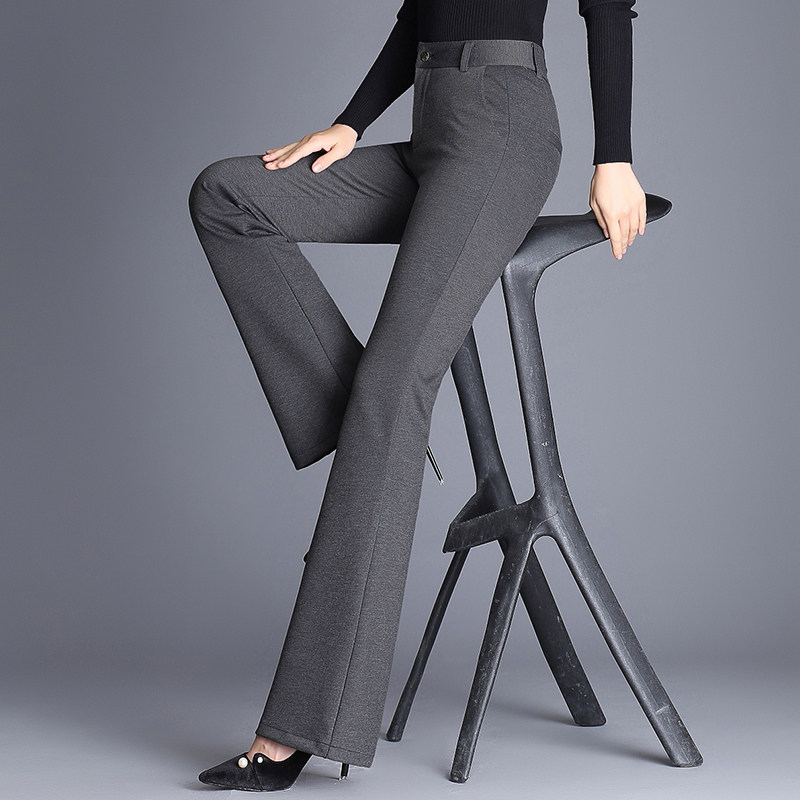 2020微喇裤女秋冬西装裤厚款高腰女裤显瘦弹力休闲裤