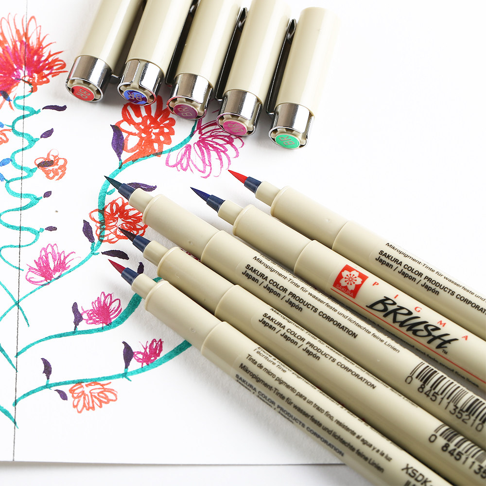 樱花软头针管防水勾线笔漫画彩色描边笔针管笔