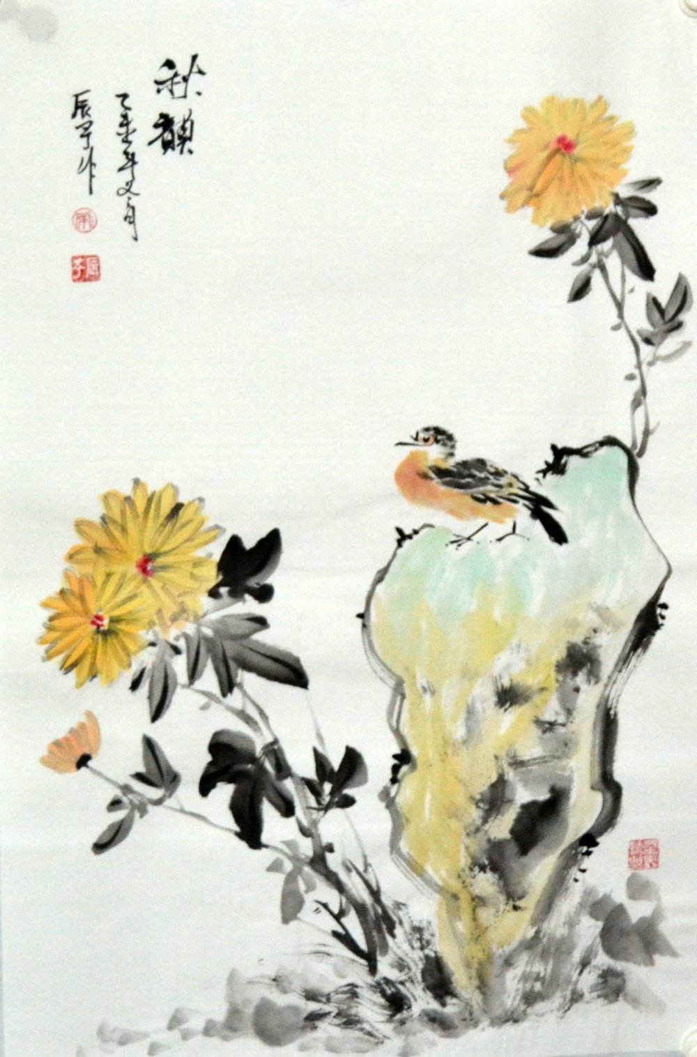 花鸟未裱茶楼装饰原稿手绘蕊纯字画国画幅辰国画