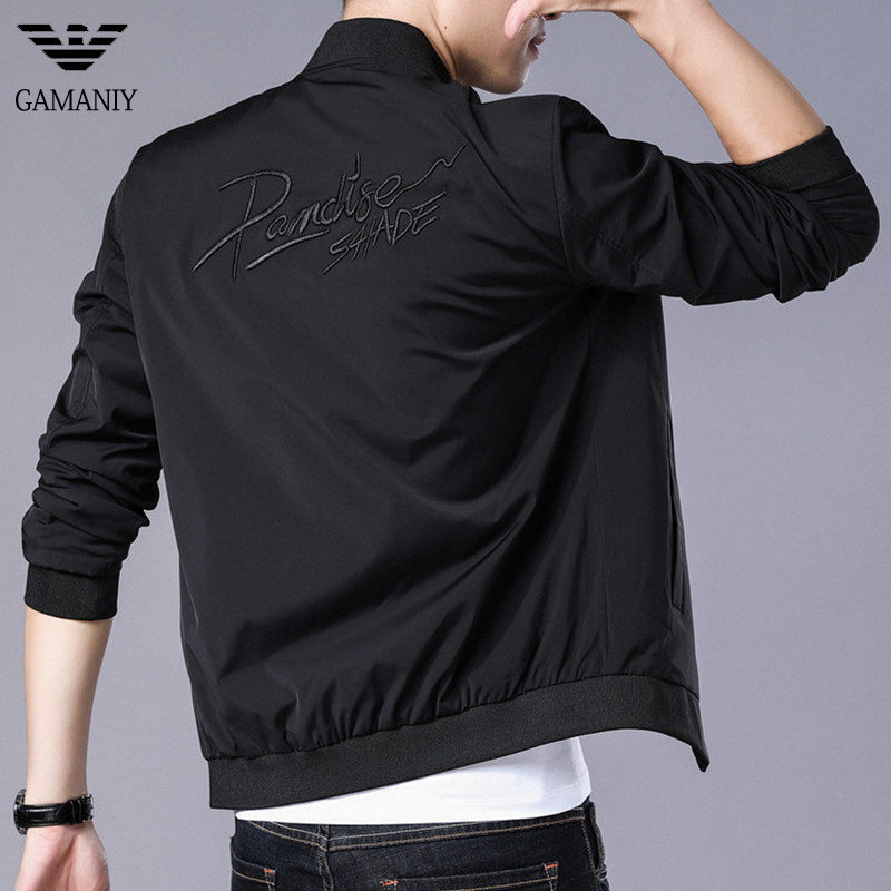 奇 阿玛尼 亚夹克男春秋季男士春装外套潮流棒球服帅气男装上衣潮