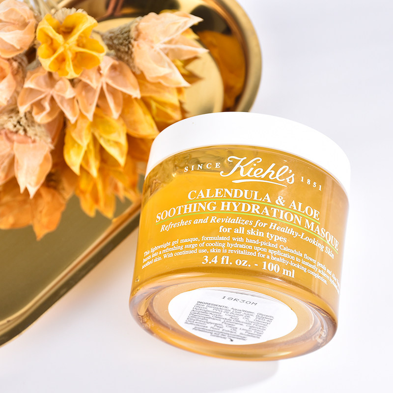 kiehls科颜氏金盏花面膜女100ml补水舒缓修复啫喱睡眠契尔氏冻膜