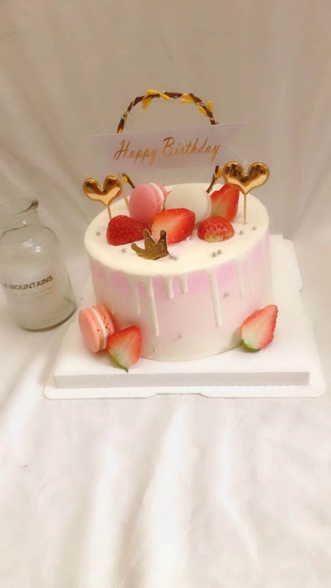 生日蛋糕武汉蛋糕同城配送新鲜水果网红抖音ins新鲜
