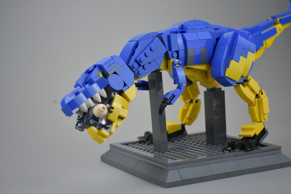 积木恐龙霸王龙暴龙鸟叔原创作品moc侏罗纪系列小颗塑料积木