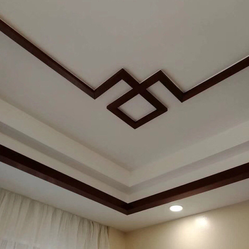 国双有新中式木线条黑色吊顶装饰顶角线条电视背景墙边框造型线条