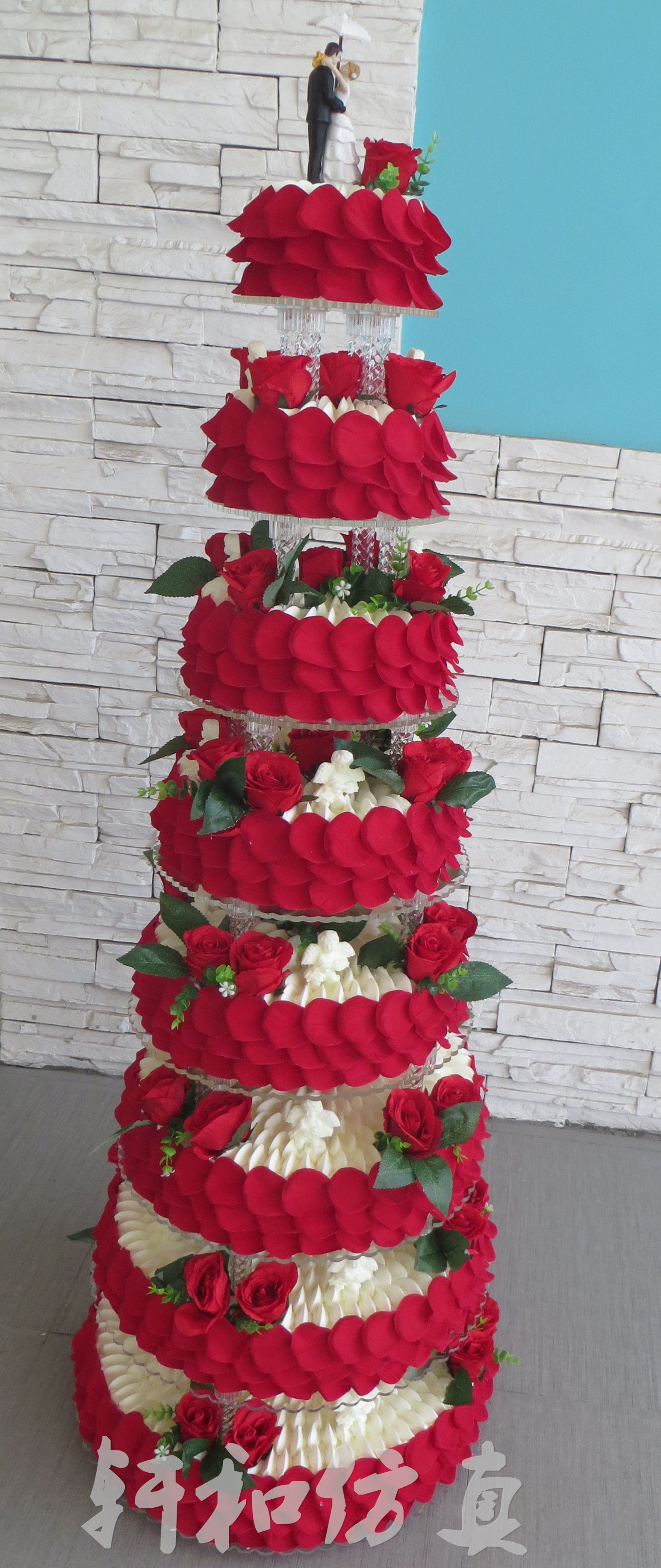 开业婚礼玫瑰花高端10层蛋糕模型婚庆多层新款仿真水果