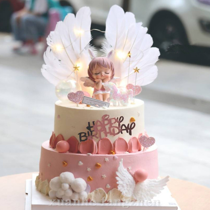 蛋糕网红双层模型流行许愿天使宝贝公主鼠宝宝生日仿真水果