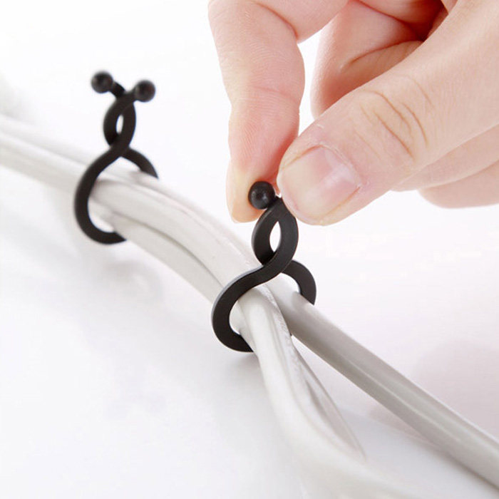 日本创意卡扣式理线夹 电线整理夹 网线固线器绑线夹子绕线理线器