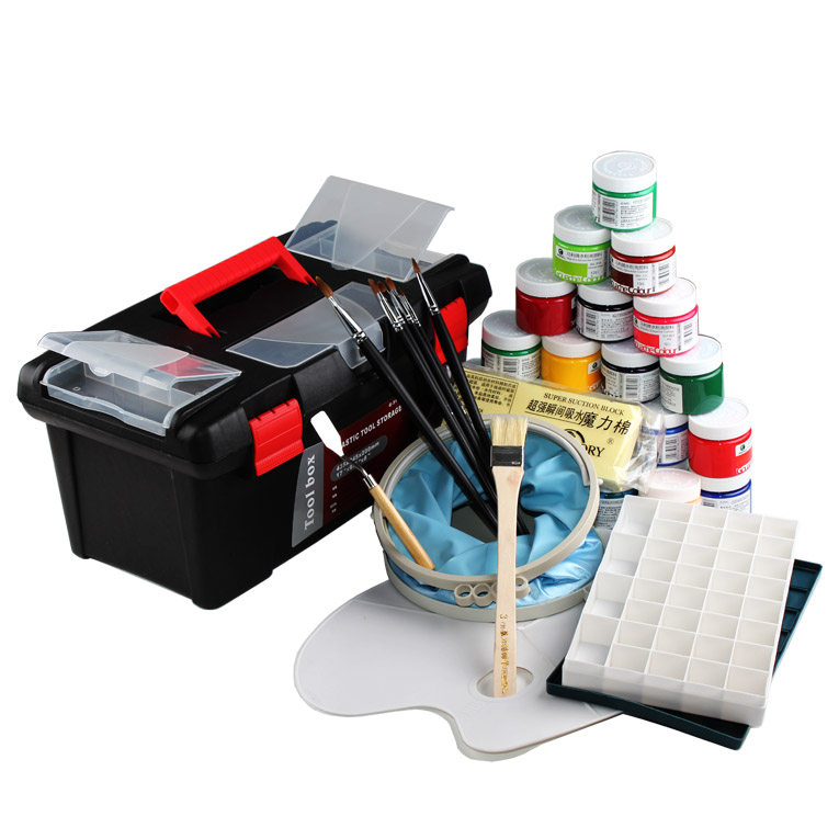 包邮马利1100水粉颜料套装 美术生画笔调色盒 水粉画颜料工具箱套装