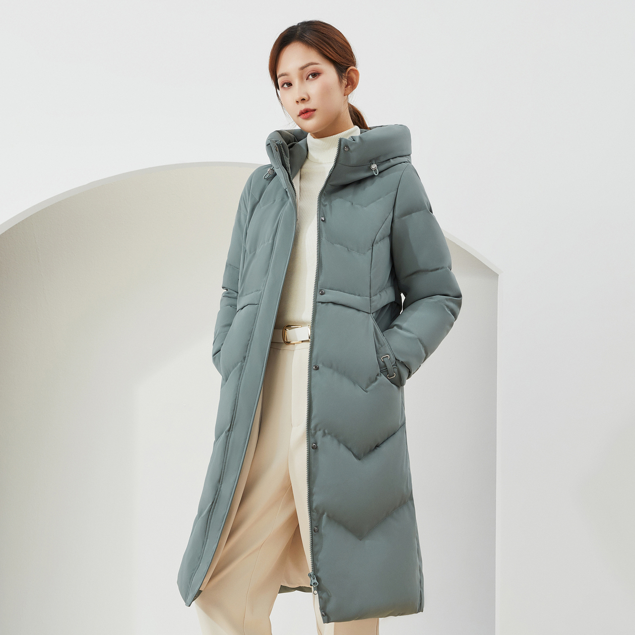 波司登中长新款2020时尚保暖羽绒服女士冬季b00145178q羽绒服