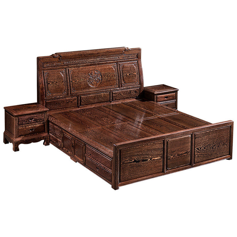 王木匠鸡翅木卧室实木大床婚床红木木床18米15米实木床