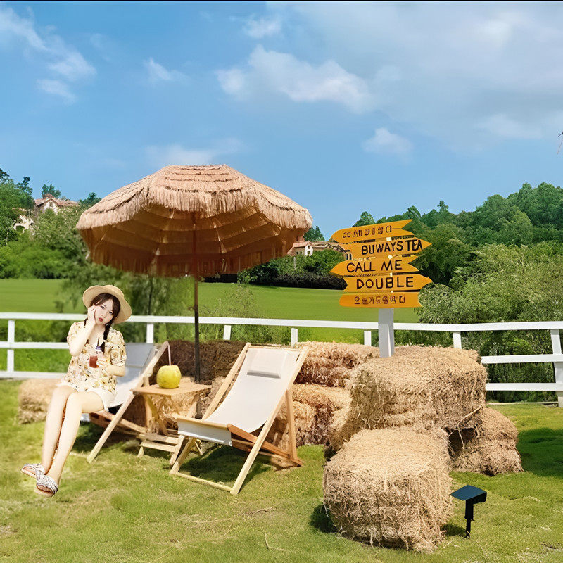 草垛干稻草堆草墩凳子沙发造型露营景点装饰打草绳等其他绳子