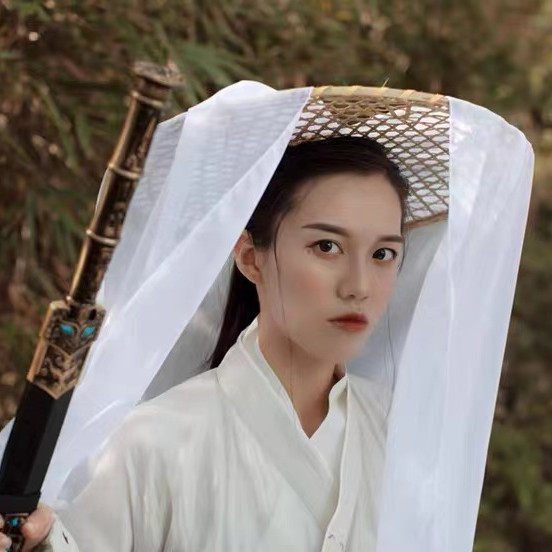古风斗笠帽子cos古装汉服影视道具侠女风维帽子