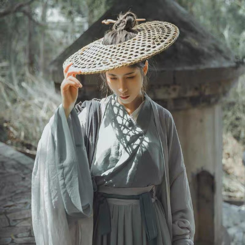 古风斗笠帽子cos古装汉服影视道具侠女风维帽子