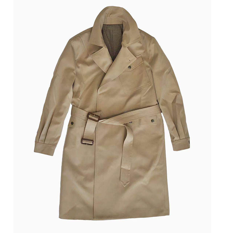 thekiller男士复古骑兵长款大衣修身款棉加厚防水风衣