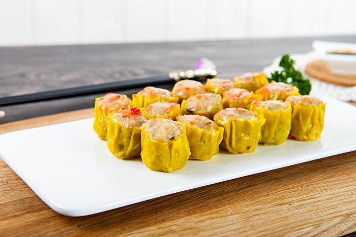 广州酒家利口福虾仁干蒸/香菇干蒸烧麦广东早茶点心烧麦港式早餐-mc