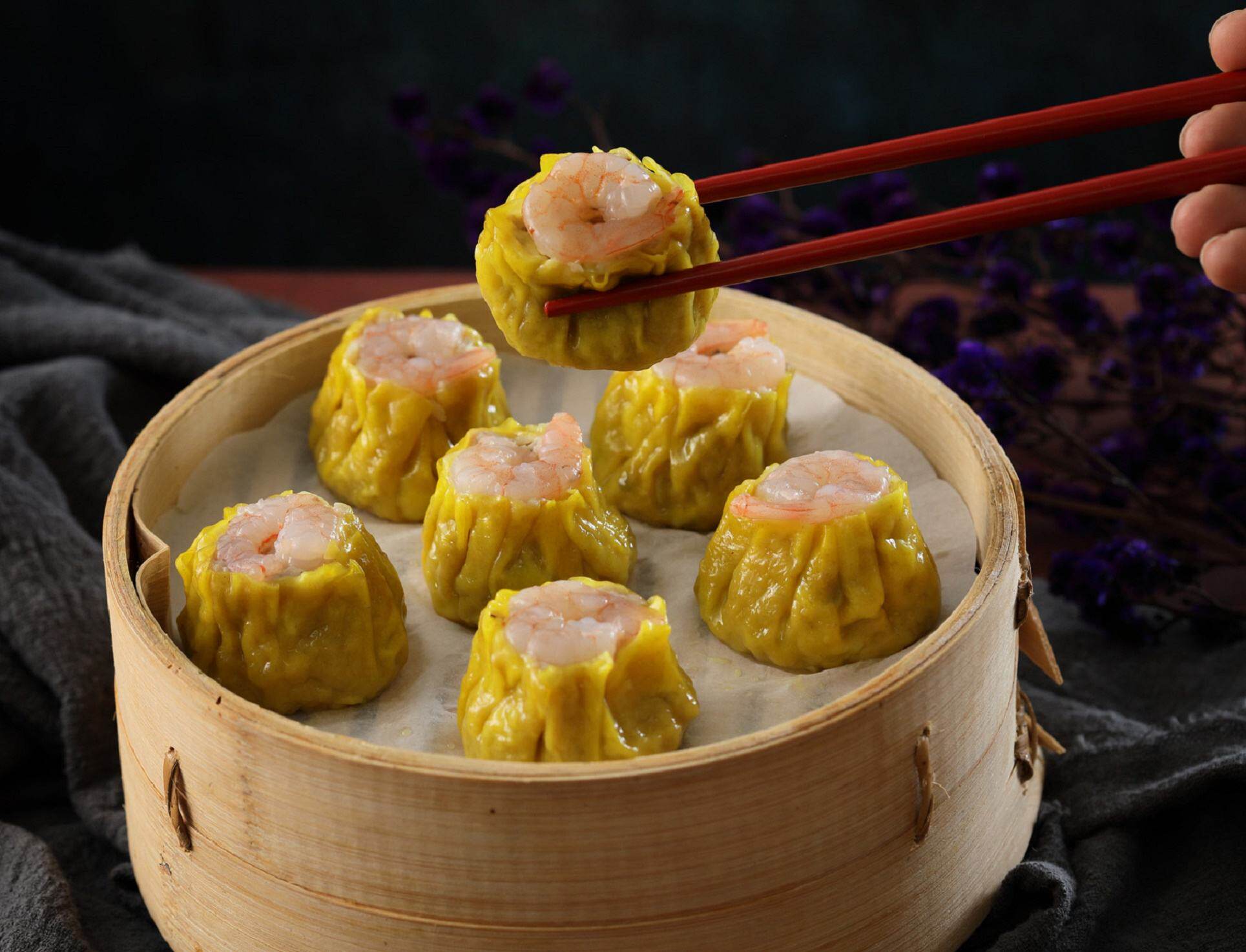 广州酒家利口福虾仁干蒸香菇蒸烧广东早茶点心包点