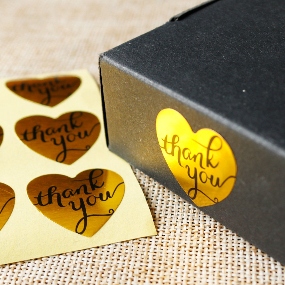 烫金贴纸圆形thankyou不干胶标签外卖礼物包装包装胶带