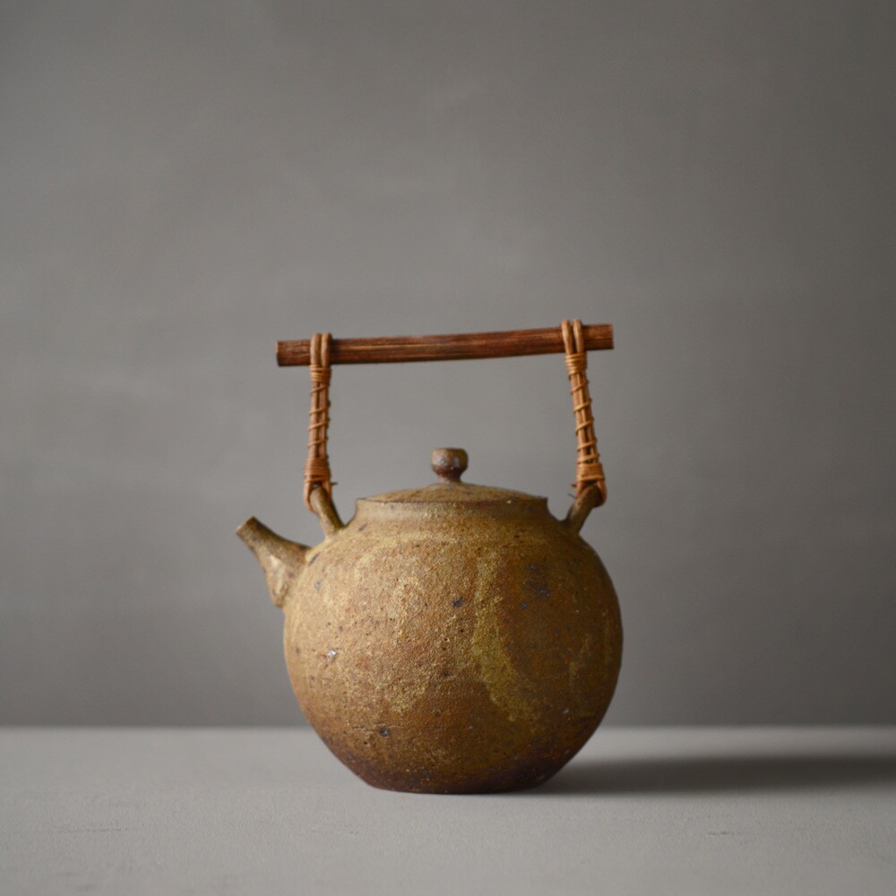 煮茶围炉手工粗陶器老岩泥炭火烧水壶提梁泡茶茶壶