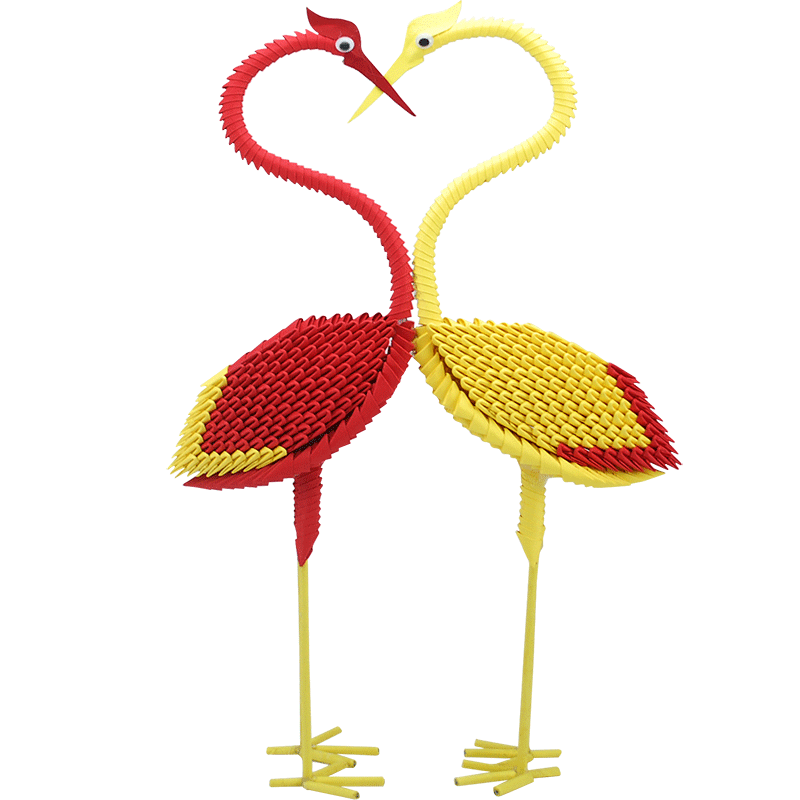 相思鸟三角折纸彩色手工材料包送胶枪胶折纸