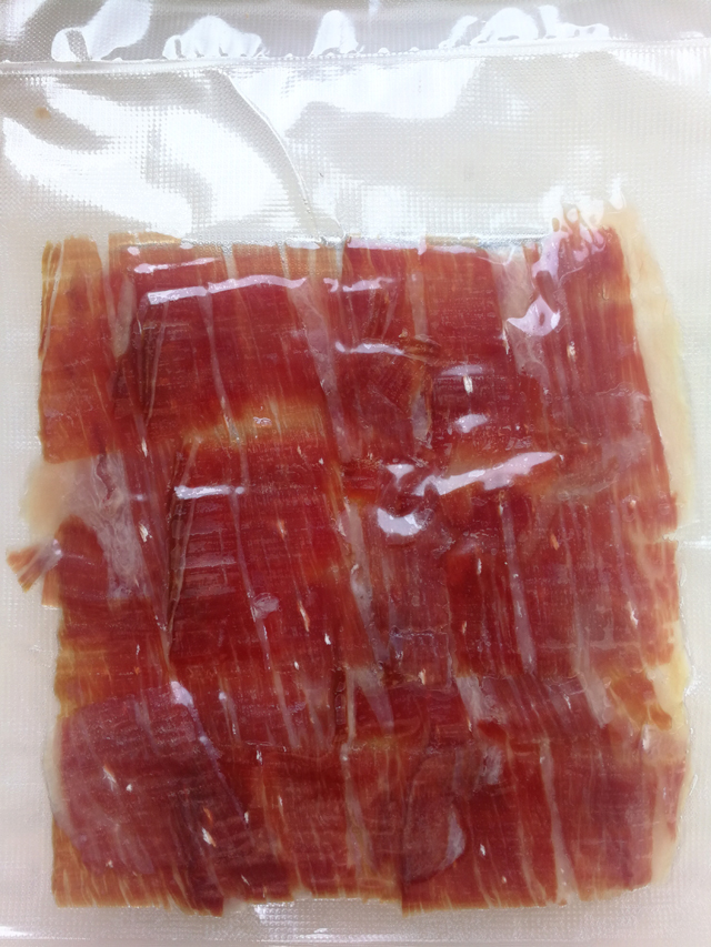 手工劈黑斗篷西班牙火腿伊比利亚jamon iberico黑猪后腿半橡果80g