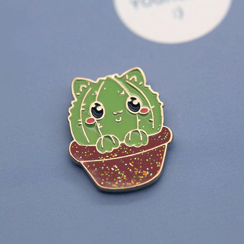 花盆仙人精灵徽章可爱日系胸针包包配件胸针