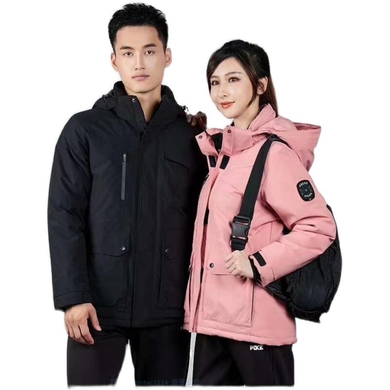 波克2020冬季专柜新款情侣中长羽绒服连帽外套羽绒服