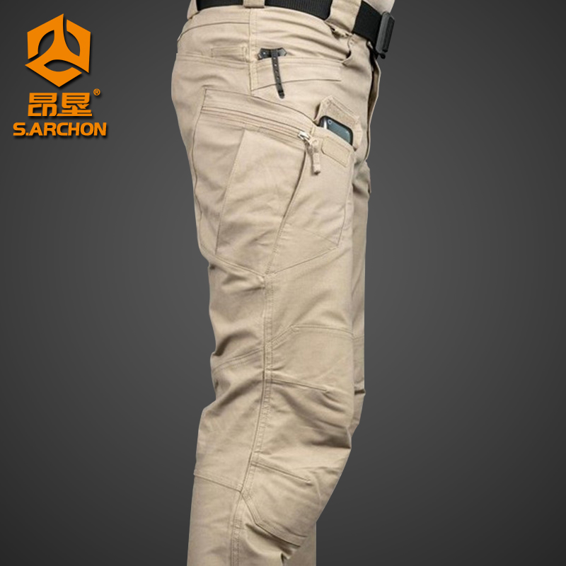 春秋IX7战术长裤男弹力修身9军迷宽松直筒多口袋户外作训裤工装裤