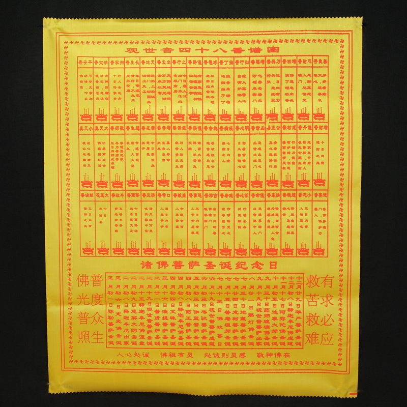 谱图观音财神香火仙家香谱烧香观香看布料佛教摆件