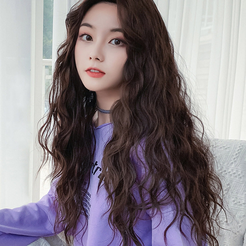 女长卷发网红羊毛卷玉米长发自然蓬松化纤头套日常整顶假发