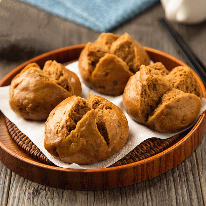 馒头宁波特产红糖传统早餐糕点点心开花燕麦包点