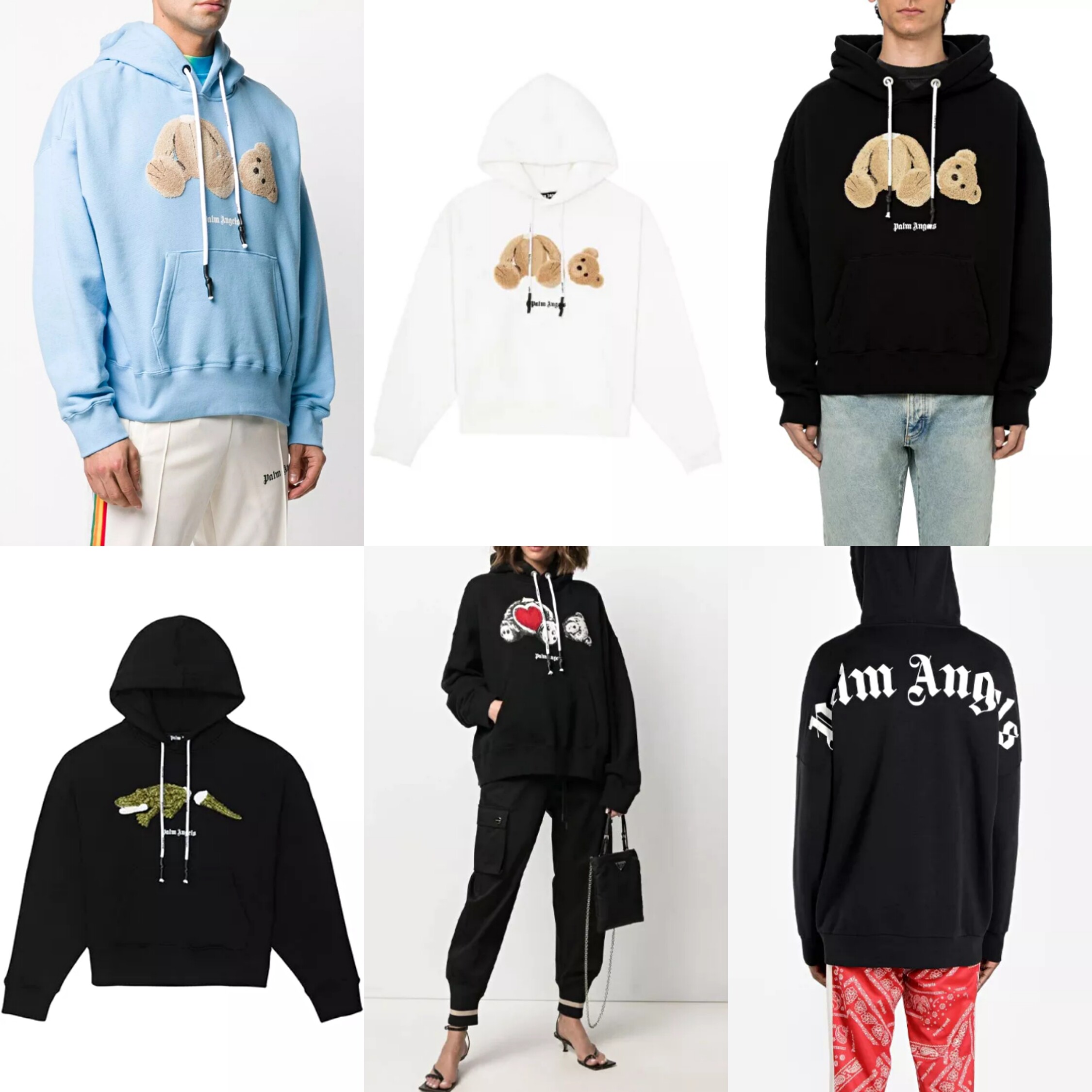 正确palm棕榈天使anges刺绣断头熊连帽衫卫男女卫衣