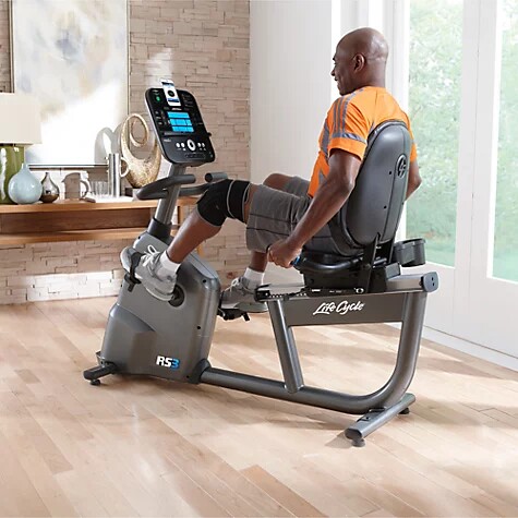 美国lifefitness力健健身车rs3家用靠背磁控室内自行车健身车