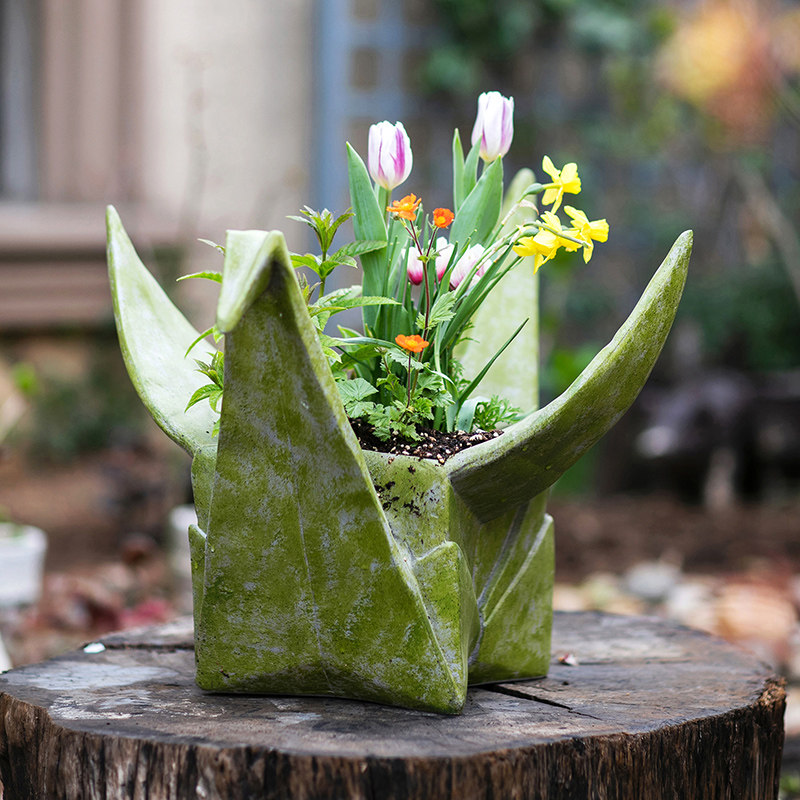 掬涵千纸鹤花盆盆花绿萝多肉可爱户外庭院创意花盆