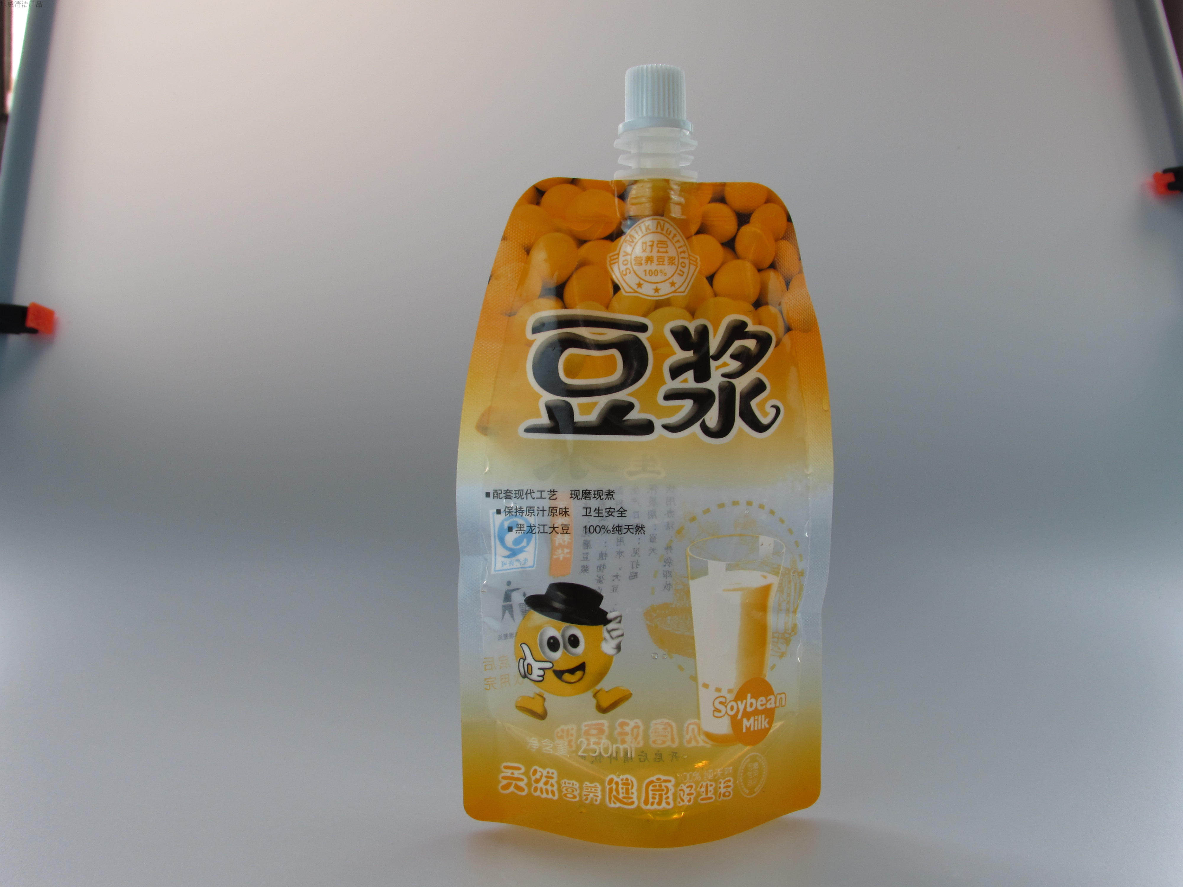 新式现磨豆浆自立包装吸嘴袋 液体专用包装便携袋1000套/箱包邮