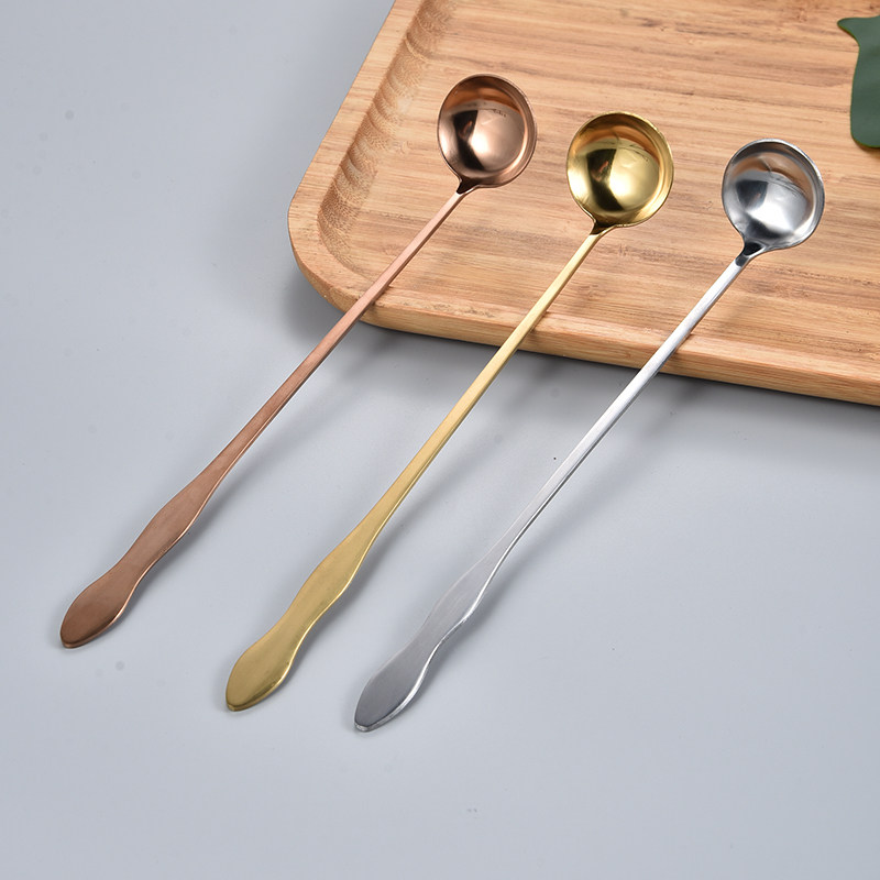 两个装不锈钢加厚长柄调料勺咖啡搅拌勺创意可爱牛奶蜂蜜勺子