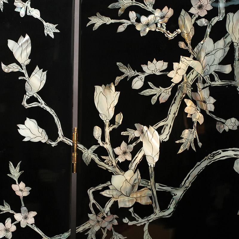 屏风扬州漆器厂螺钿中式隔断折叠客厅折屏