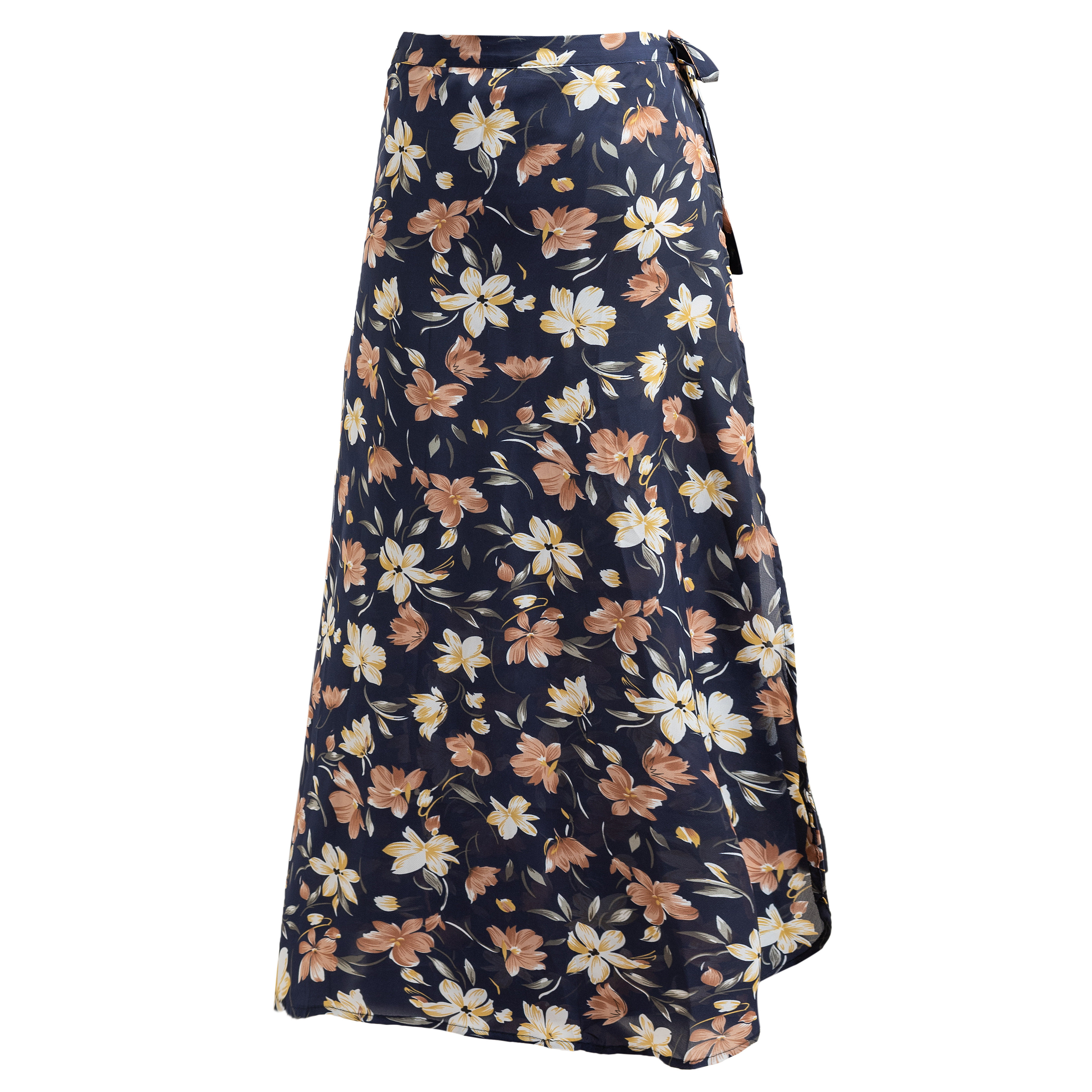 泰国渡假雪纺一片式半身裙女夏2022新款显瘦海边沙滩裙子系带裹裙