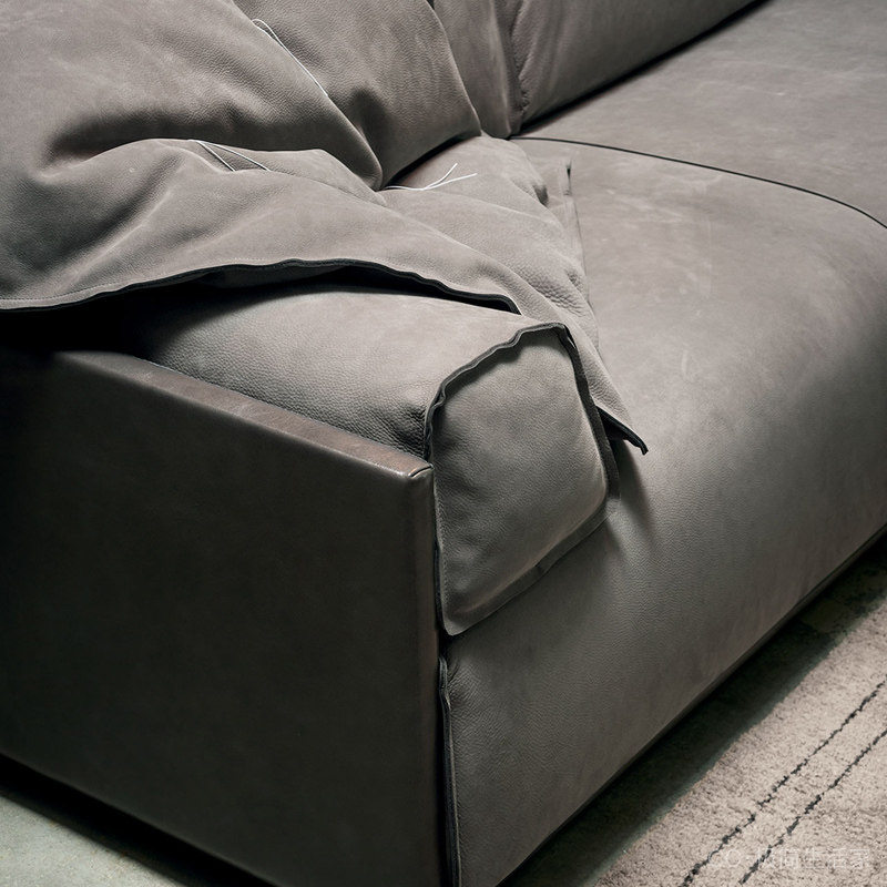 意大利baxterhardsoft同款进口磨砂皮翻毛皮别墅沙发