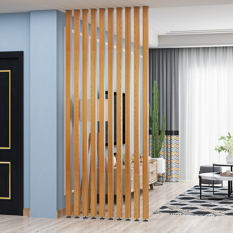 经济型客厅方通隔断屏风打孔进户玄关立柱格栅折屏