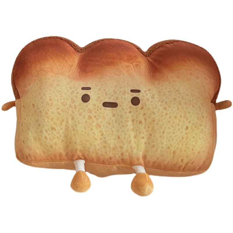 ins可爱表情长形吐司面包公仔少女毛绒玩具抱枕毛绒布艺类玩具