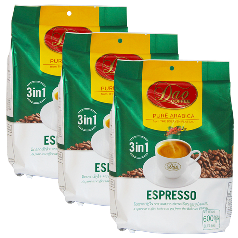 老挝进口dao刀牌三合一速溶咖啡绿色意式奶香速溶咖啡